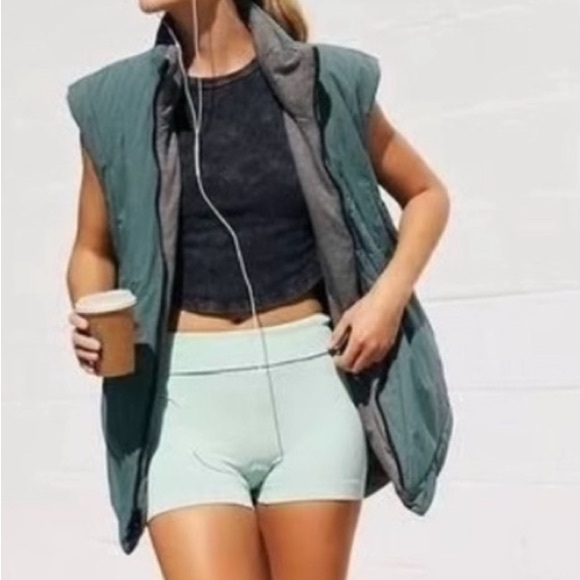 FP Movement Small Vest Slalom Reversible Fleece Midnight Jade green gray pockets - Picture 1 of 6